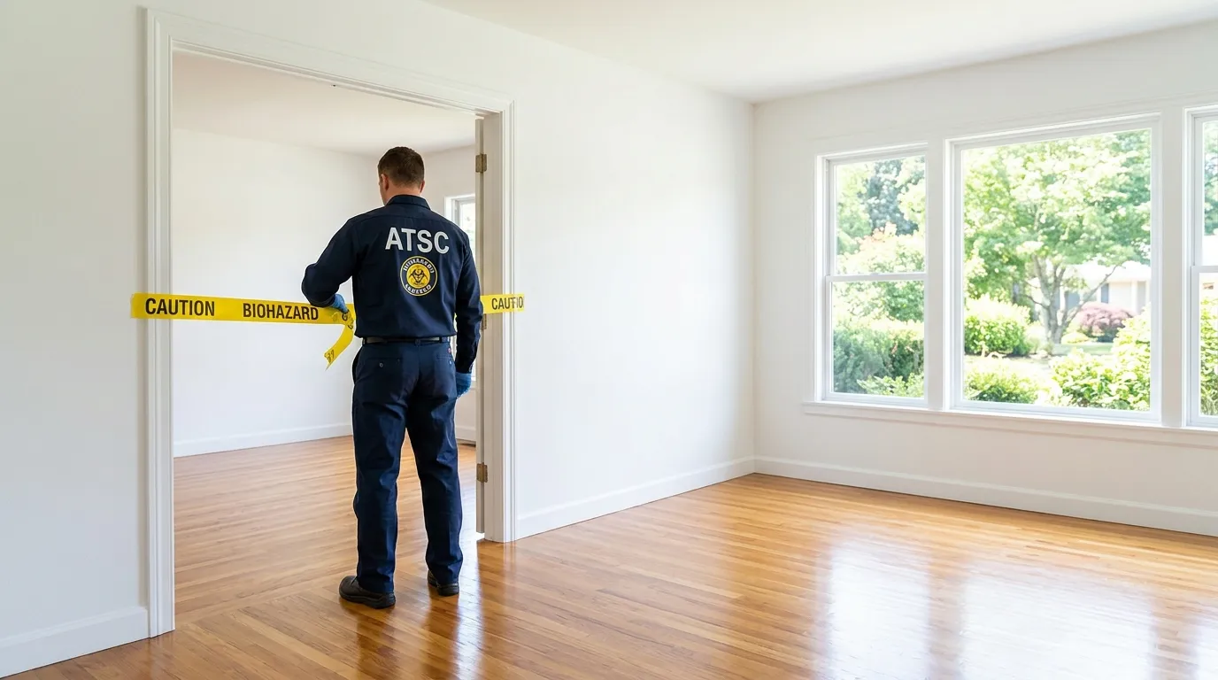 Certified biohazard cleanup crew performing Trauma Scene Cleanup in Holladay